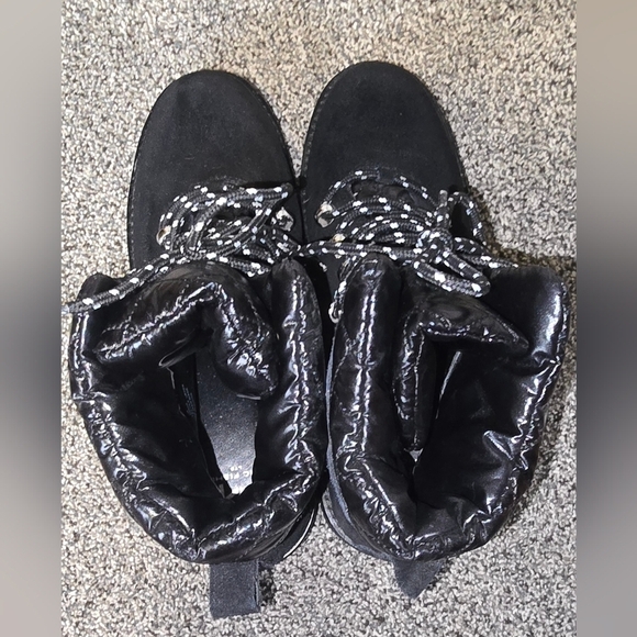 Marc Fisher LTD Innie Suede Lace-Up Hiker Boots Black Womens Dize 8 - Picture 7 of 12